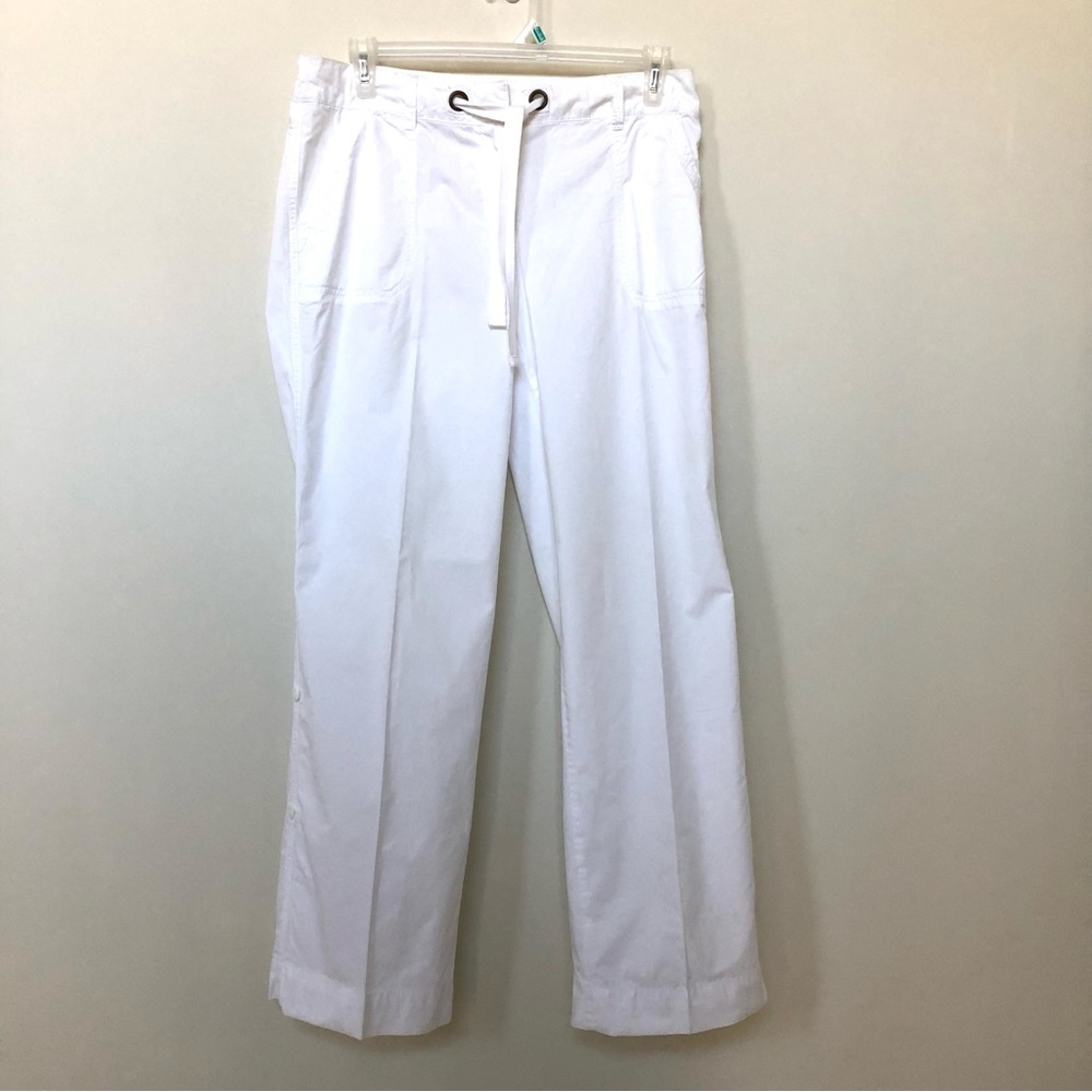 White ~100% Cotton ~ Beachy Izod Summer Weight Convertible Pants ~ Size: 10